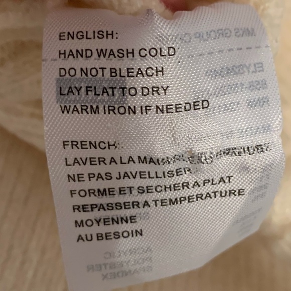 Elodie Ribbed Crew Neck Cropped Sweater Ivory Medium NWT - Picture 6 of 6